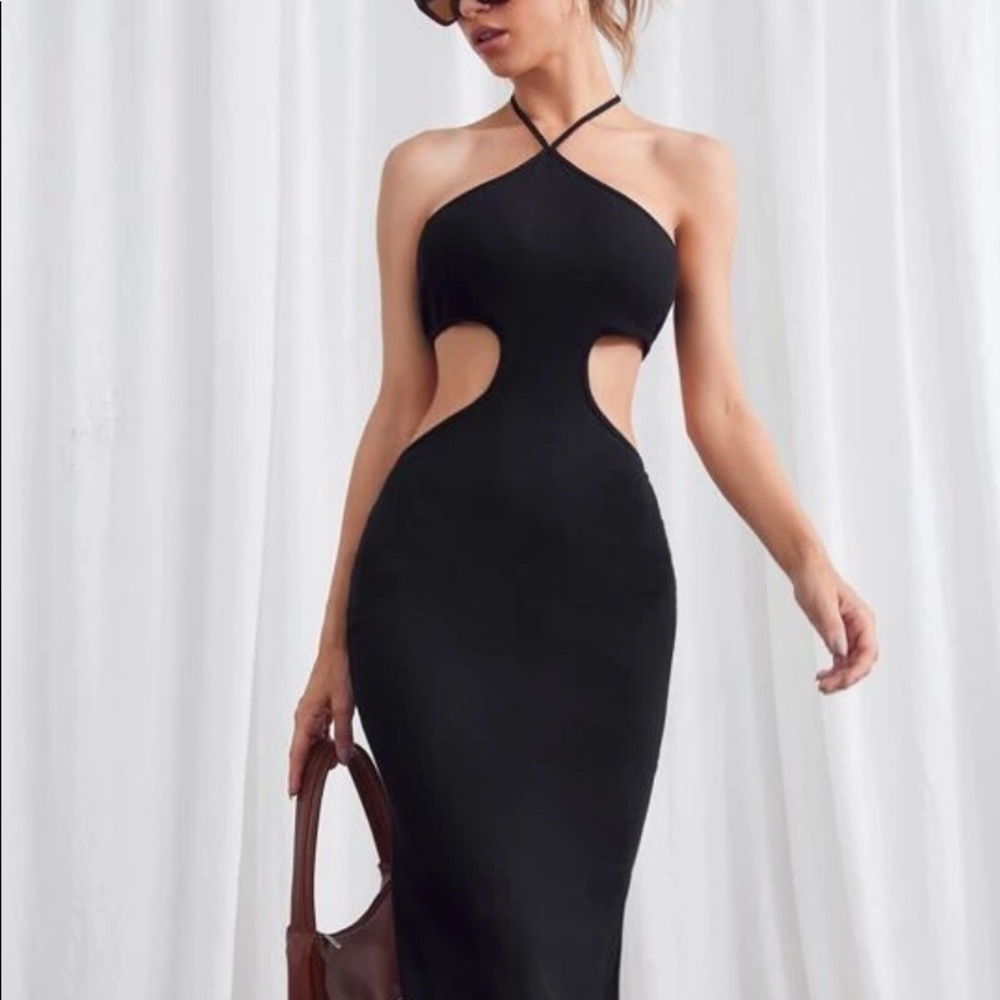 Cutout halter dress